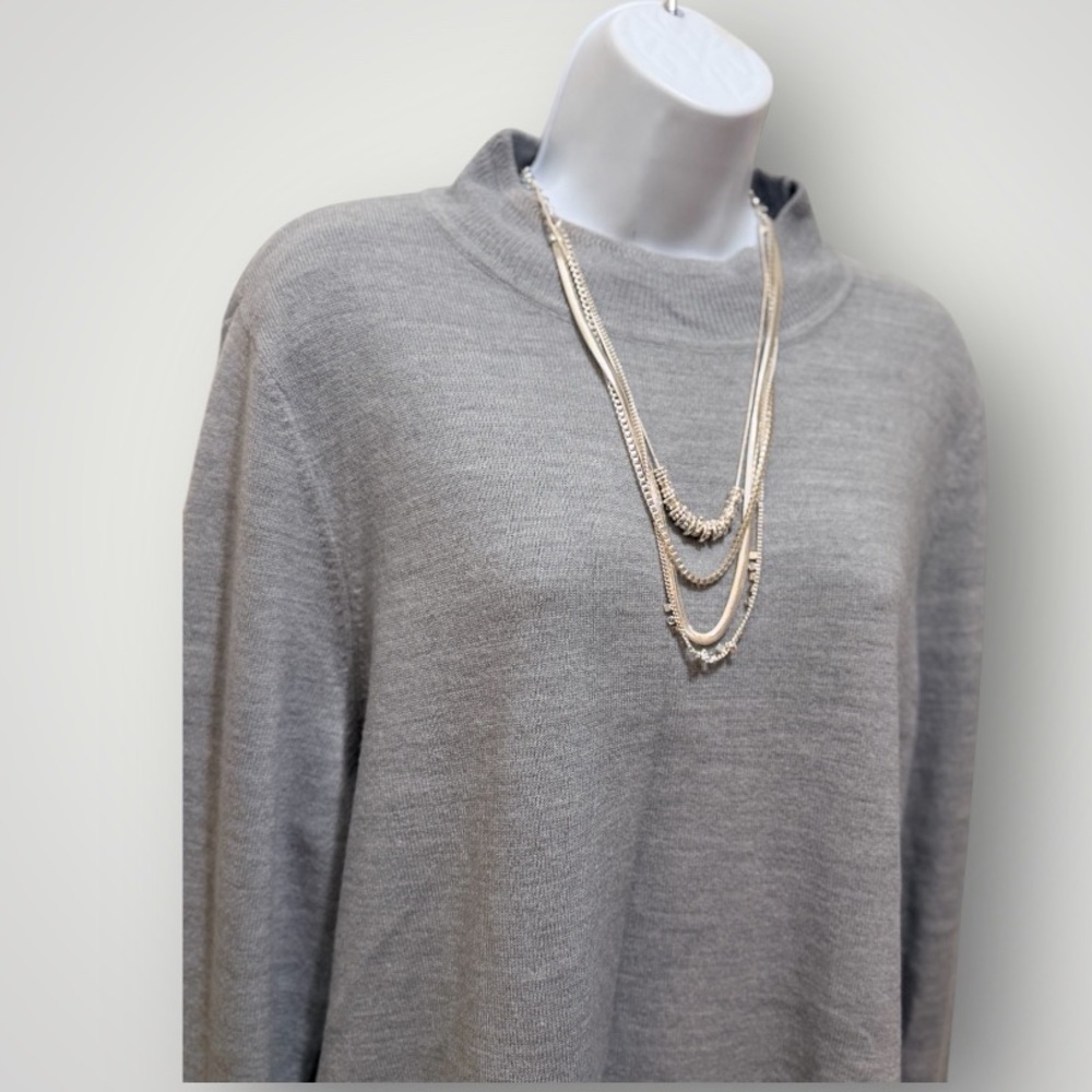 Sag Harbor Soft Acrylic Gray Long Sleeve Mock Turtleneck Sweater Size XL - Picture 1 of 6